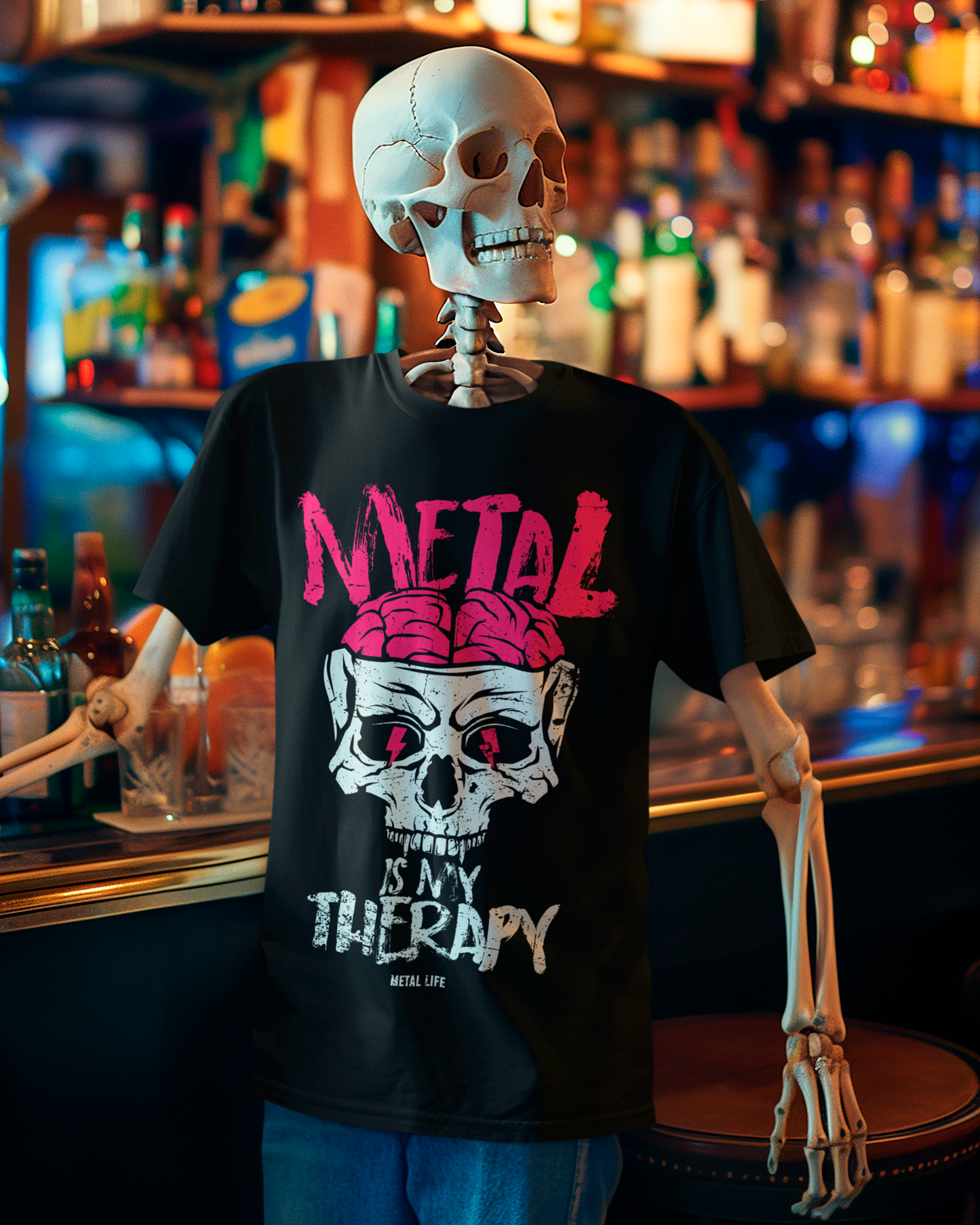 Playera Metal is my therapy Rosa