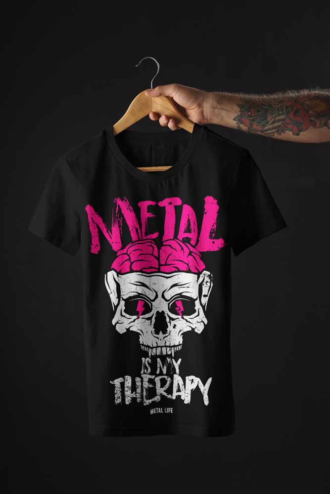 Playera Metal is my therapy Rosa