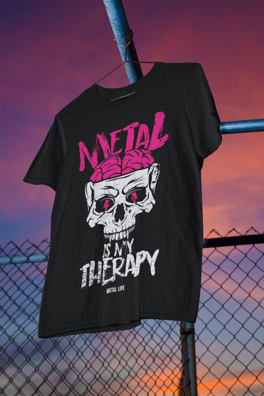 Playera Metal is my therapy Rosa